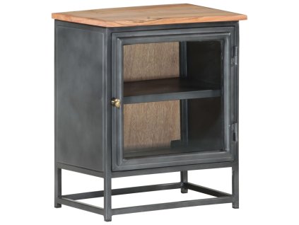 vidaXL Noční stolek šedý 40 x 30 x 50 cm masivní akáciové dřevo