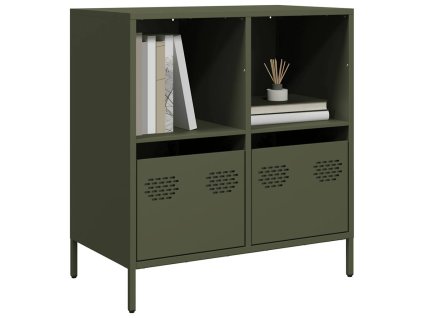 vidaXL Příborník olivově zelený 68x39x73,5cm ocel válcovaná za studena