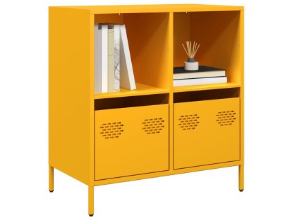 vidaXL Příborník žlutý 68 x 39 x 73,5 cm ocel válcovaná za studena