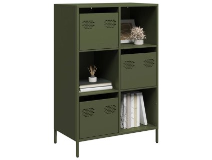 vidaXL Skříň olivově zelená 68 x 39 x 103,5 cm ocel