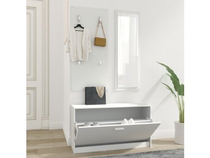 vidaXL Sada nábytku do předsíně 3 v 1 bílá kompozitní dřevo