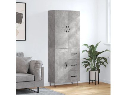vidaXL Skříň highboard betonově šedá 69,5x34x180 cm kompozitní dřevo