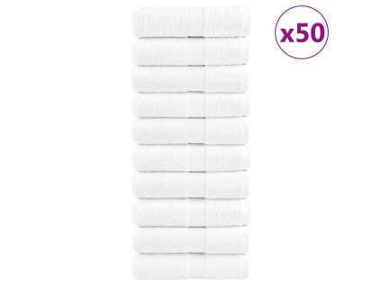 vidaXL Prémiové mycí utěrky SOLUND 50 ks bílé 30x30 cm 600 g/m²