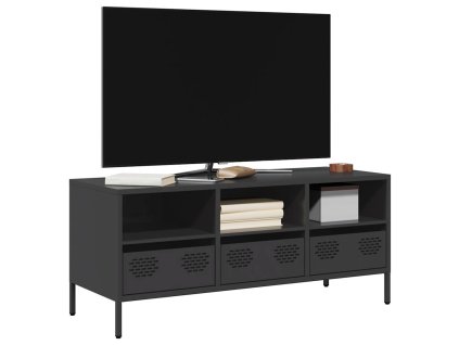 vidaXL TV skříňka černá 101,5 x 39 x 43,5 cm ocel válcovaná za studena