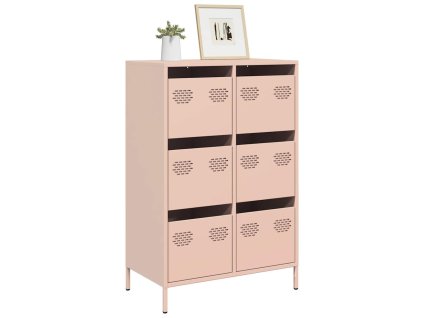 vidaXL Skříň růžová 68 x 39 x 101,5 cm ocel