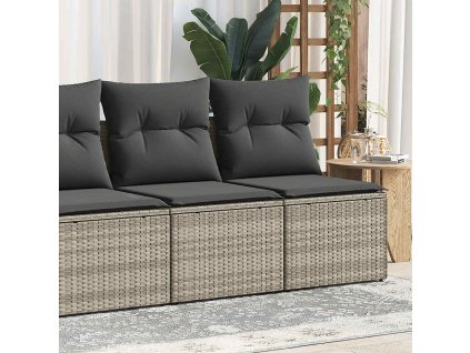 vidaXL 2dílná zahradní sestava a podušky světle šedá polyratan akácie