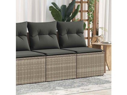 vidaXL 2dílná zahradní sestava s poduškami šedá polyratan akácie