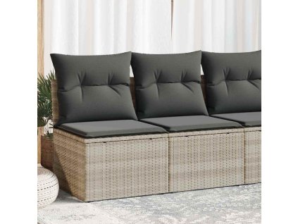 vidaXL 2dílná zahradní sestava a podušky světle šedá polyratan akácie