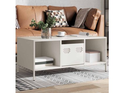 vidaXL Konferenční stolek bílý 101,5 x 50 x 43,5 cm ocel