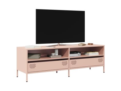 vidaXL TV skříňka růžová 135 x 39 x 43,5 cm ocel válcovaná za studena