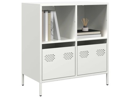 vidaXL Příborník bílý 68 x 39 x 73,5 cm ocel válcovaná za studena