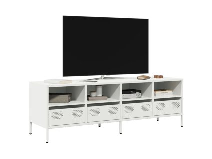 vidaXL TV skříňka bílá 135 x 39 x 43,5 cm ocel válcovaná za studena