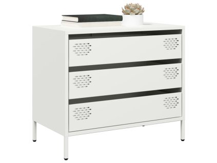 vidaXL Příborník bílý 68 x 39 x 58,5 cm ocel válcovaná za studena