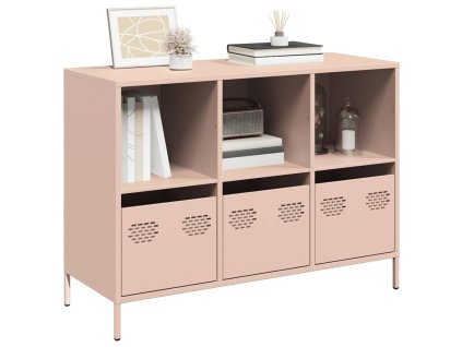 vidaXL Příborník růžový 101,5 x 39 x 73,5 cm ocel válcovaná za studena