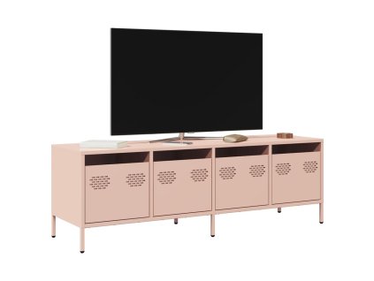 vidaXL TV skříňka růžová 135 x 39 x 43,5 cm ocel válcovaná za studena