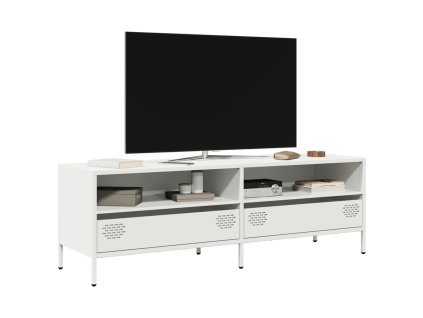 vidaXL TV skříňka bílá 135 x 39 x 43,5 cm ocel válcovaná za studena