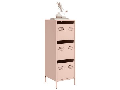 vidaXL Skříň růžová 39 x 35 x 103,5 cm ocel