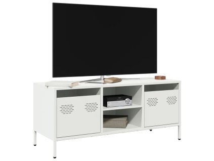 vidaXL TV skříňka bílá 101,5 x 39 x 43,5 cm ocel válcovaná za studena