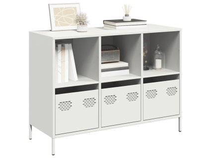 vidaXL Příborník bílý 101,5 x 39 x 73,5 cm ocel válcovaná za studena