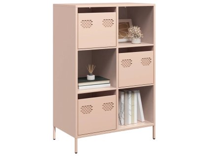 vidaXL Skříň růžová 68 x 39 x 103,5 cm ocel