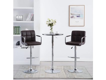 vidaXL Barové stoličky 2 ks hnědé umělá kůže
