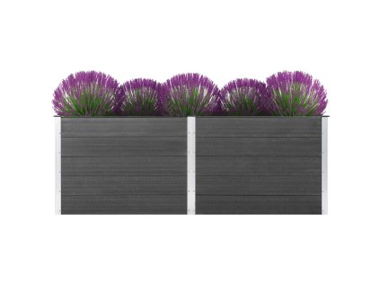 vidaXL Zahradní vyvýšený záhon 250 x 50 x 91 cm dřevoplast šedý