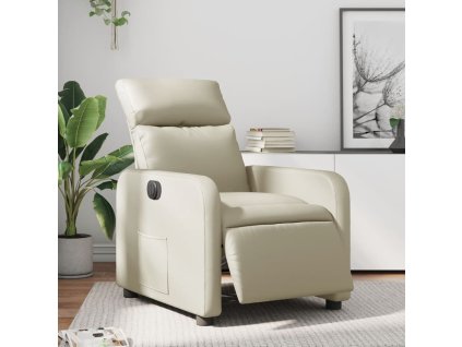 vidaXL Elektrické polohovací křeslo krémové umělá kůže