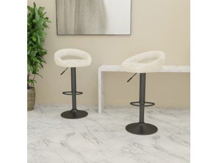 vidaXL Barové stoličky 2 ks krémové samet