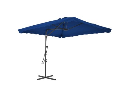vidaXL Zahradní slunečník s ocelovou tyčí modrý 250 x 250 x 230 cm