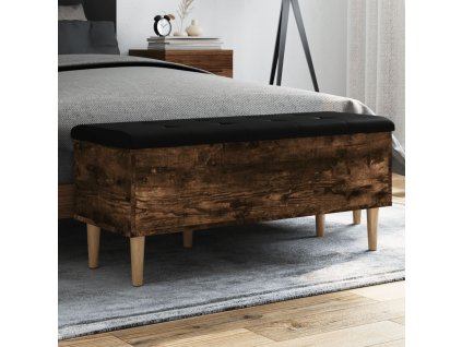 vidaXL Úložná lavice kouřový dub 102 x 42 x 46 cm kompozitní dřevo