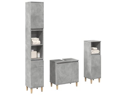 vidaXL 3dílný set koupelnového nábytku betonově šedý kompozitní dřevo