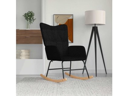 vidaXL Houpací křeslo černé textil