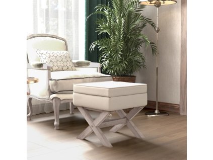 vidaXL Stolička s úložným prostorem 45 x 45 x 49 cm len