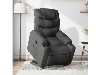 vidaXL Zvedací polohovací křeslo tmavě šedé textil