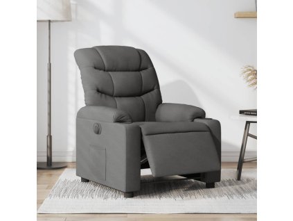 vidaXL Elektrické polohovací křeslo tmavě šedé textil