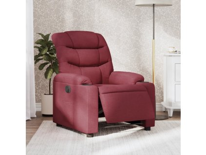 vidaXL Elektrické polohovací křeslo vínové textil