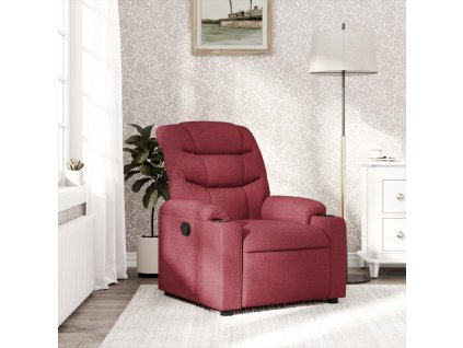 vidaXL Polohovací křeslo vínové textil