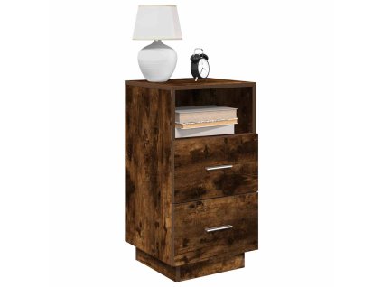 vidaXL Noční stolky 2 ks se 2 zásuvkami kouřový dub 36 x 36 x 68 cm