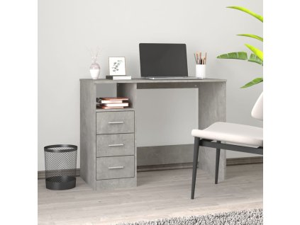 vidaXL Psací stůl se zásuvkami betonově šedý 102x45x148 cm kompozit