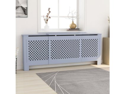 vidaXL Kryt na radiátor MDF šedý 205 cm
