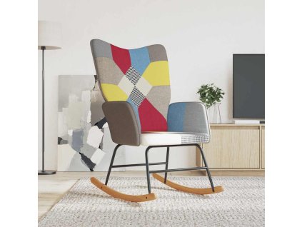 vidaXL Houpací křeslo patchwork textil