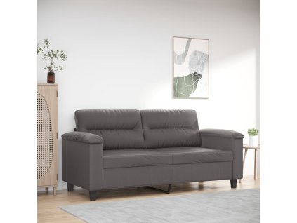 vidaXL 2místná pohovka šedá 140 cm umělá kůže