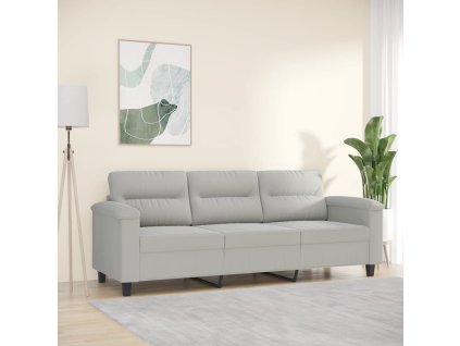 vidaXL 3místná pohovka světle šedá 180 cm tkanina z mikrovlákna