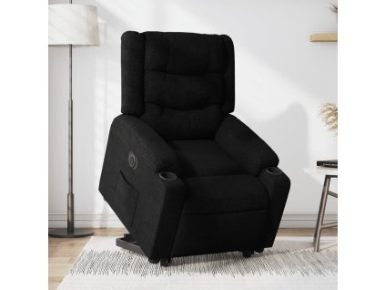 vidaXL Elektrické zvedací polohovací křeslo černé textil