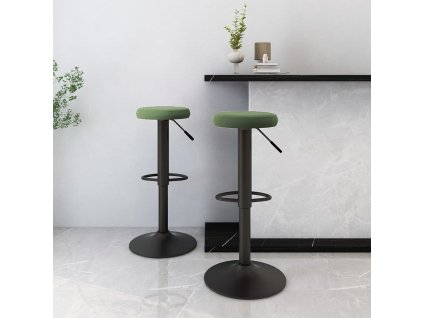 vidaXL Barové židle 2 ks tmavě zelené samet