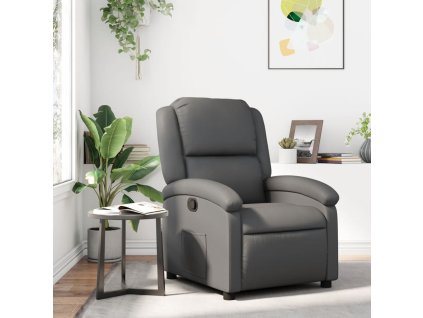 vidaXL polohovací křeslo šedé umělá kůže