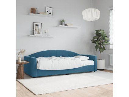 vidaXL Válenda s matrací modrá 80 x 200 cm samet