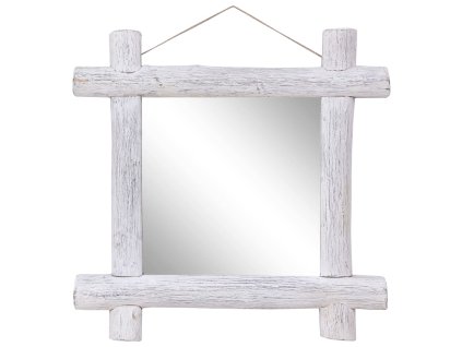 vidaXL Dřevěné zrcadlo bílé 70 x 70 cm masivní recyklované dřevo