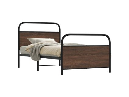 vidaXL Rám postele bez matrace 100x190 cm hnědý dub kompozitní dřevo