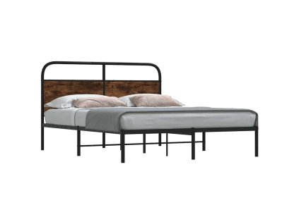 vidaXL Rám postele bez matrace 150x200 cm kouřový dub kompozitní dřevo